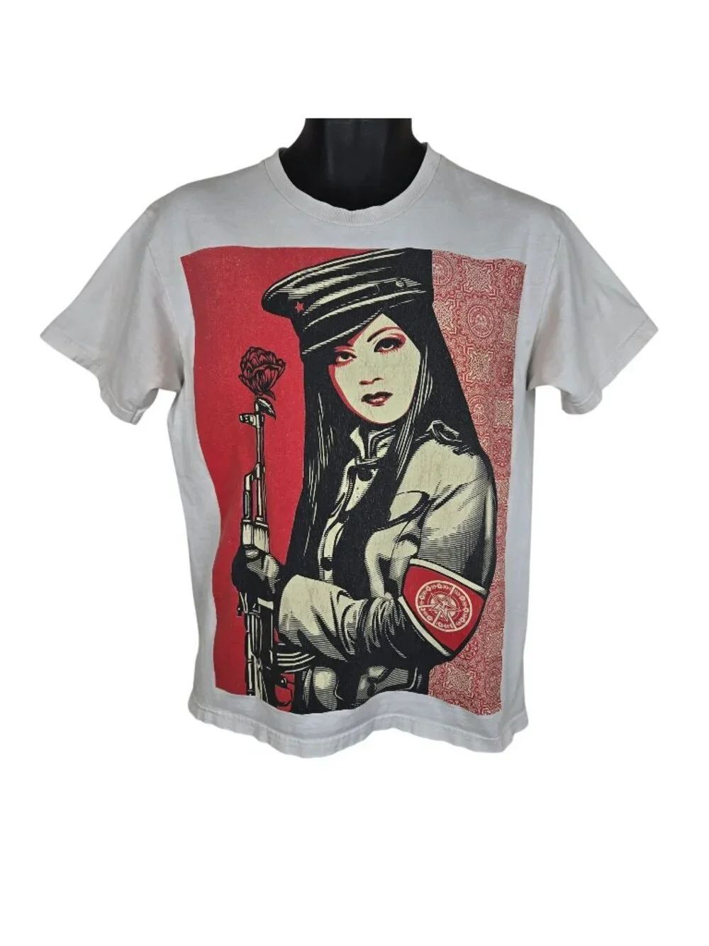 Obey Propaganda Mens M Graphic T-Shirt Red White